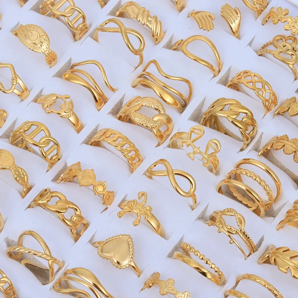 20pcs Vintage Adjustable Stainless Steel Rings