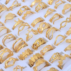 20pcs Vintage Adjustable Stainless Steel Rings