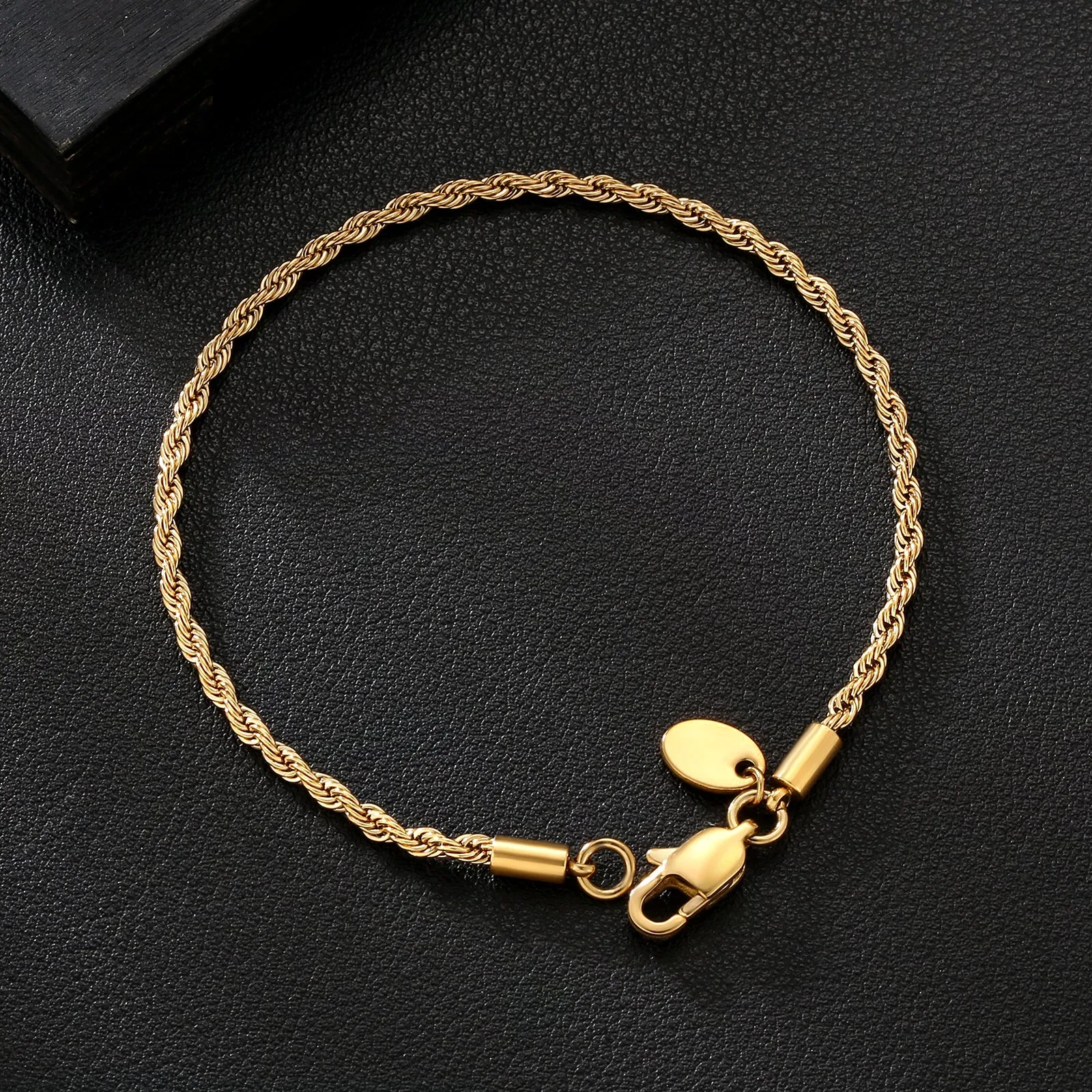 2.5mm Rope Bracelet  in 18K Gold/White Gold