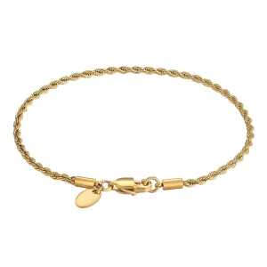 2.5mm Rope Bracelet  in 18K Gold/White Gold