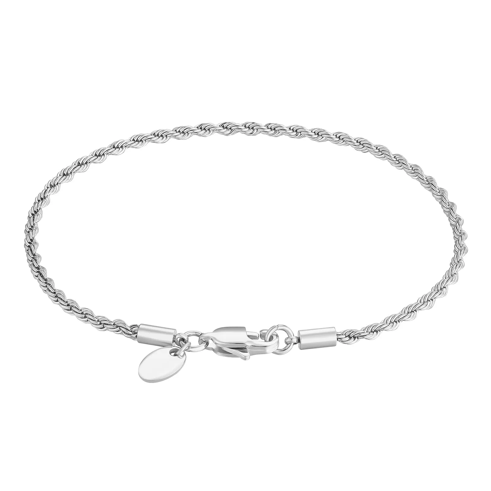 2.5mm Rope Bracelet  in 18K Gold/White Gold
