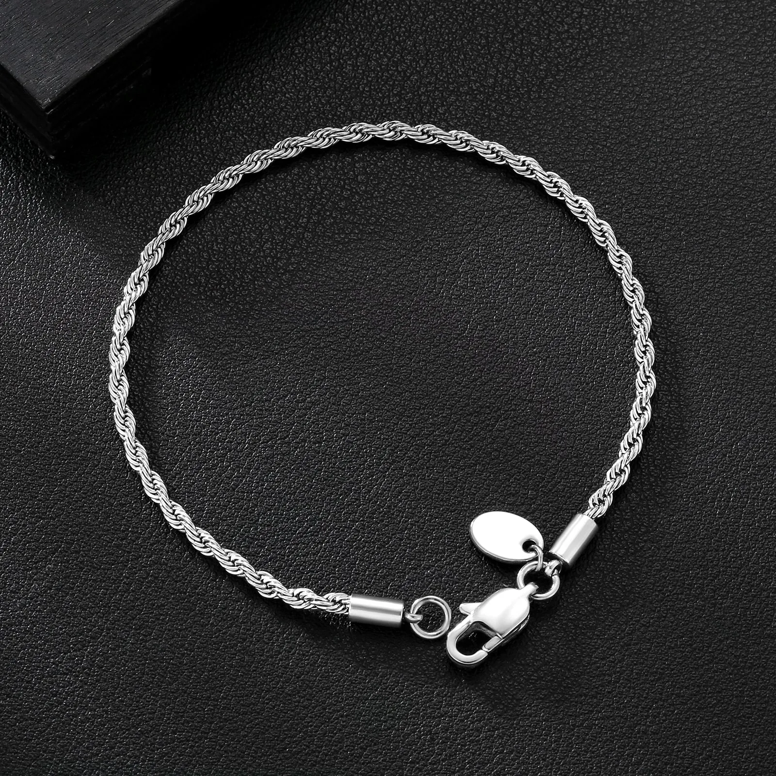 2.5mm Rope Bracelet  in 18K Gold/White Gold