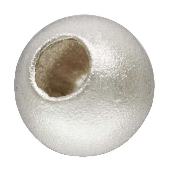 3.0mm Sandblast Bead 1.2mm Hole, Sterling Silver. Made in USA. #5004630SB