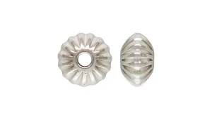 3.3x2.0mm Corrugated Saucer Bead 0.9mm Hole, Sterling Silver. Made in USA. #5020133CL