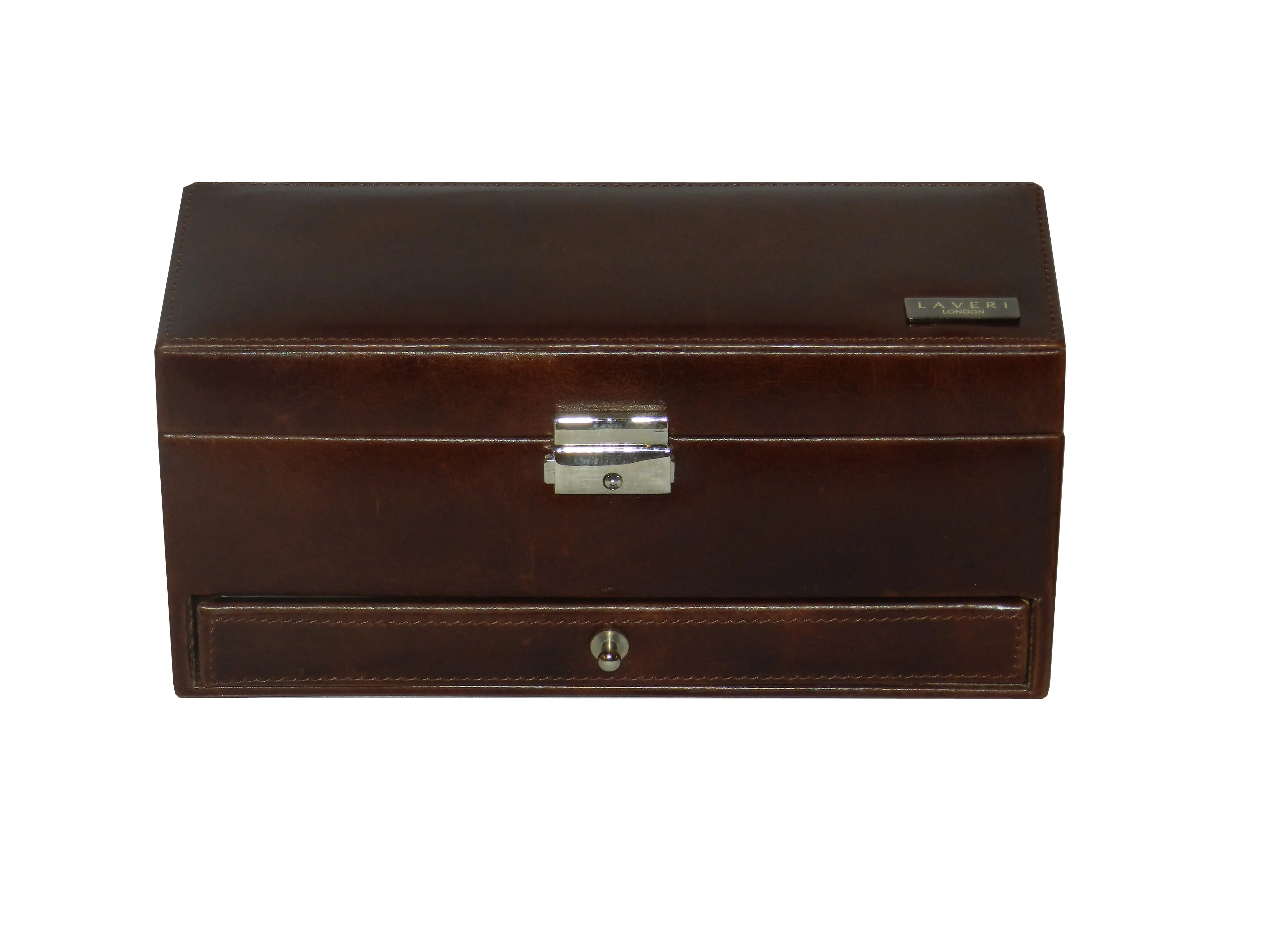 4 Slot Watch Box with Ring & Cufflink Box in Genuine Leather