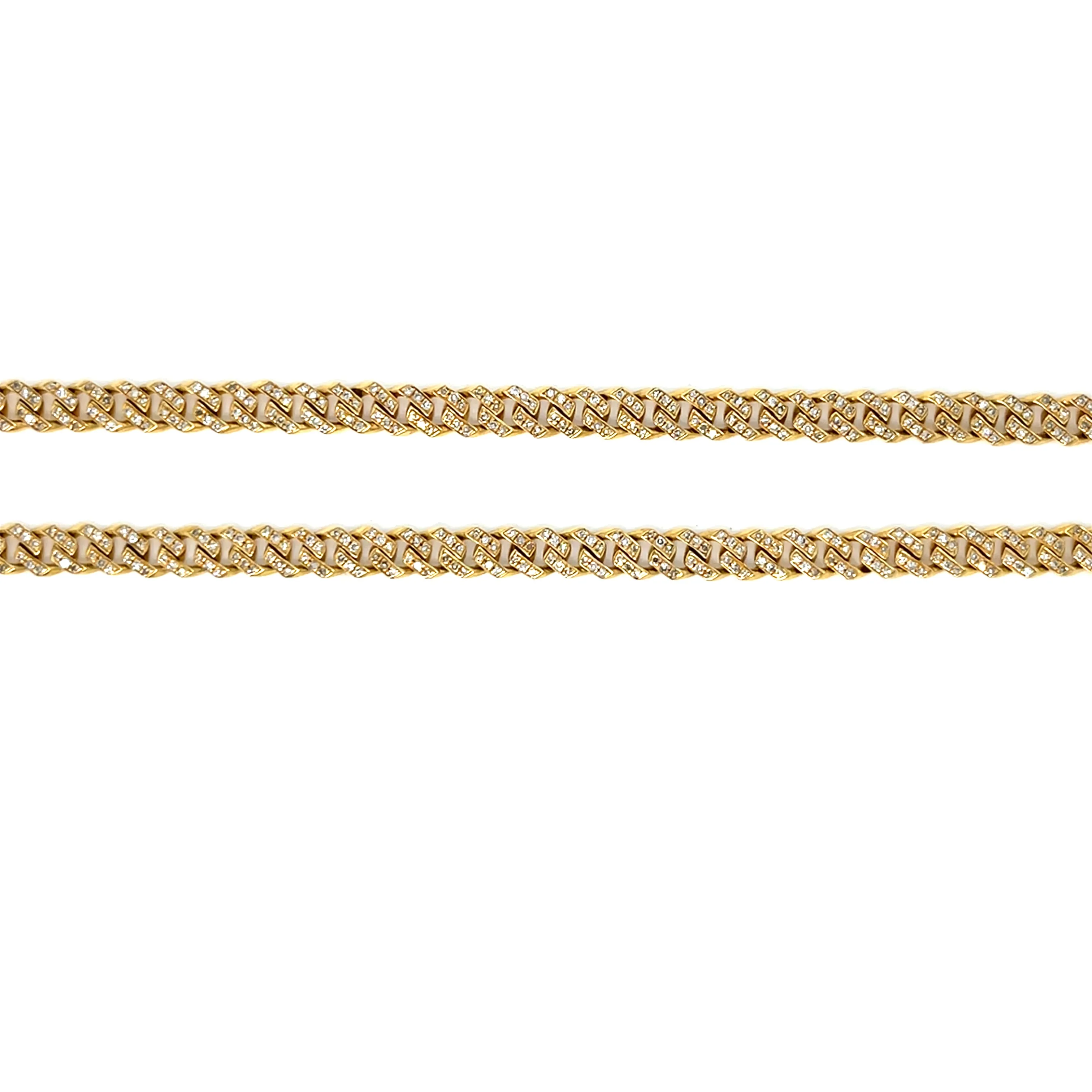4mm Miami Cuban Link Bling Iced out 10k Gold Unisex Necklace Chain - SNK17868
