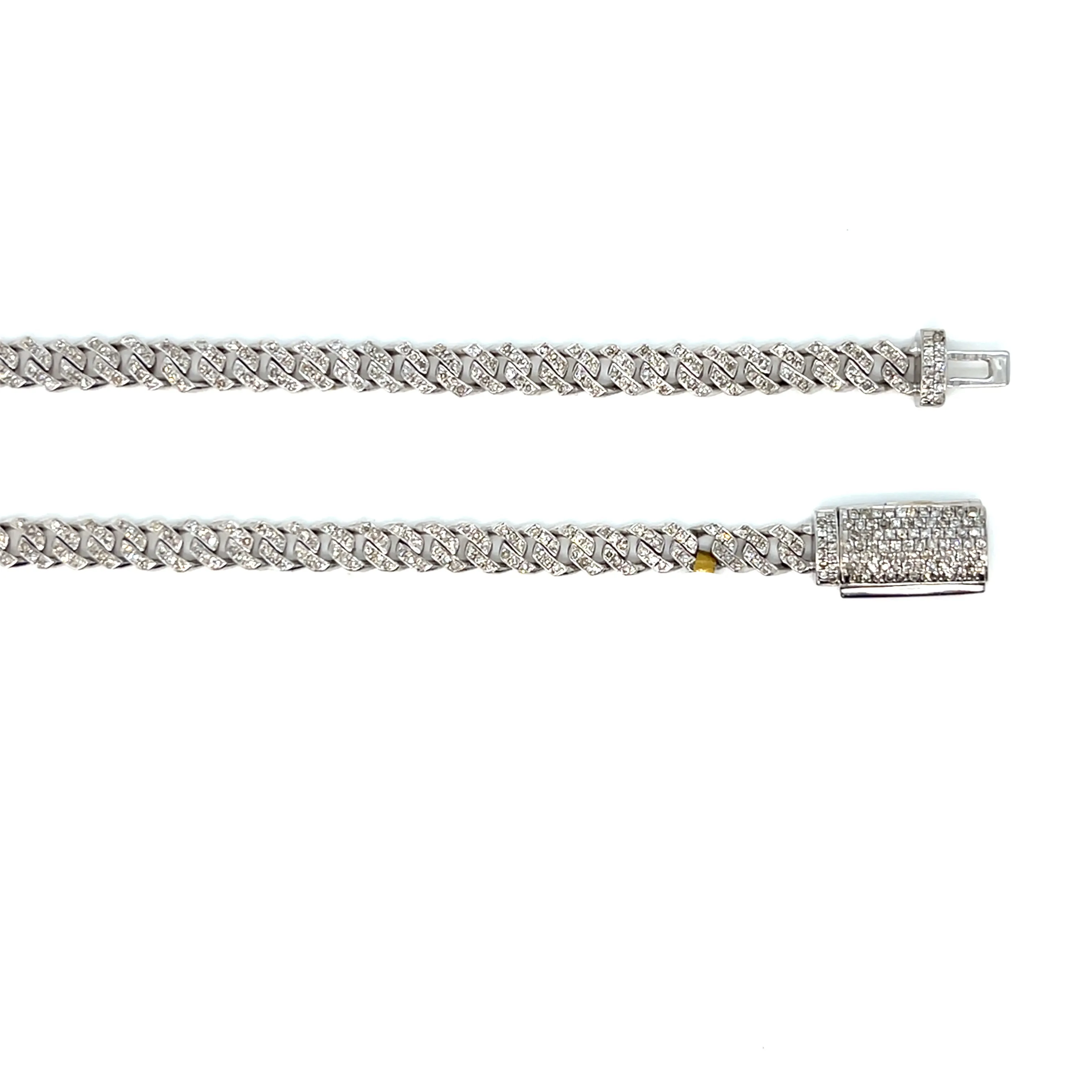 4mm Miami Cuban Link Bling Iced out 10k Gold Unisex Necklace Chain - SNK17868