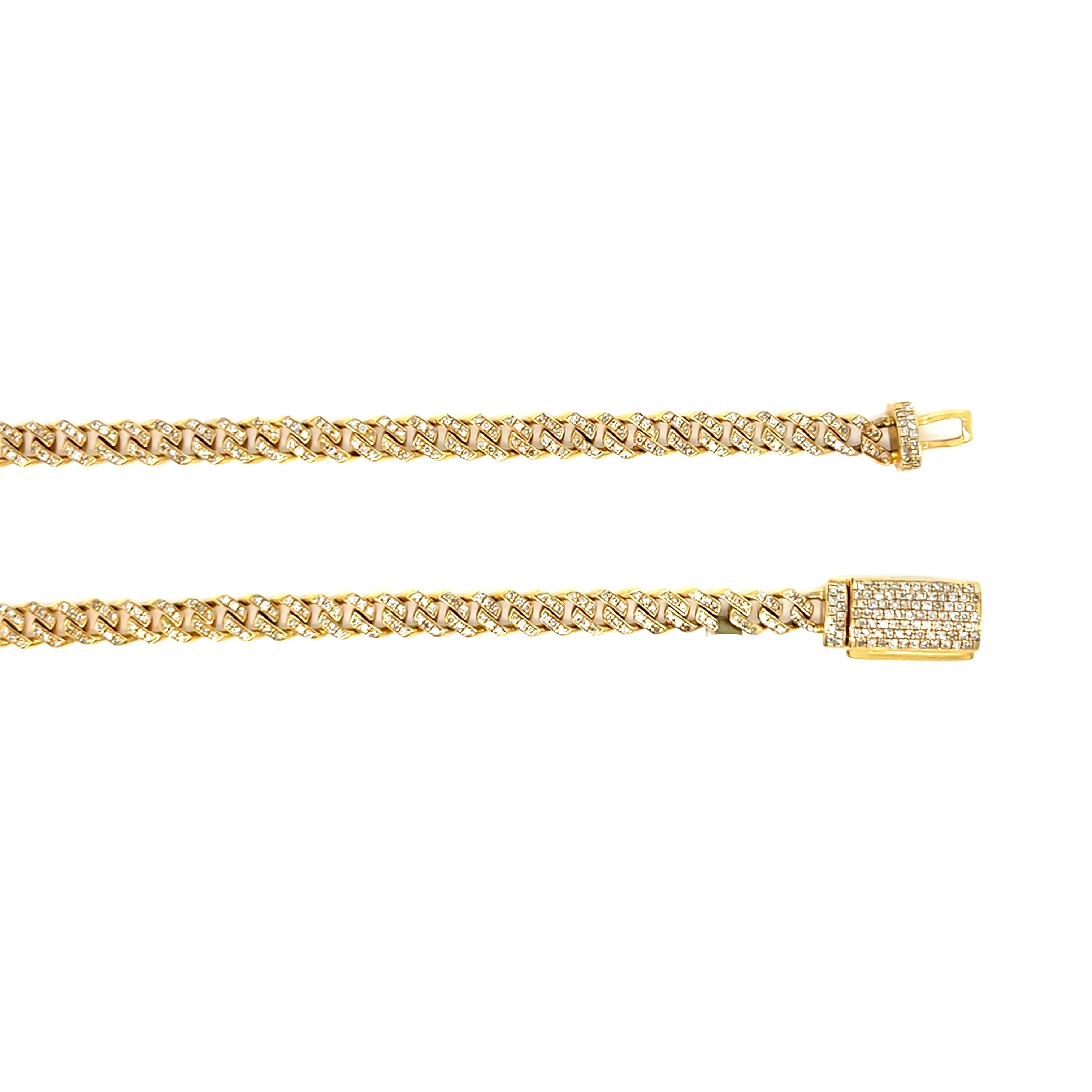 4mm Miami Cuban Link Bling Iced out 10k Gold Unisex Necklace Chain - SNK17868