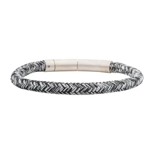 6mm Black & White Nylon Cord Bracelet BRNYLON-KW