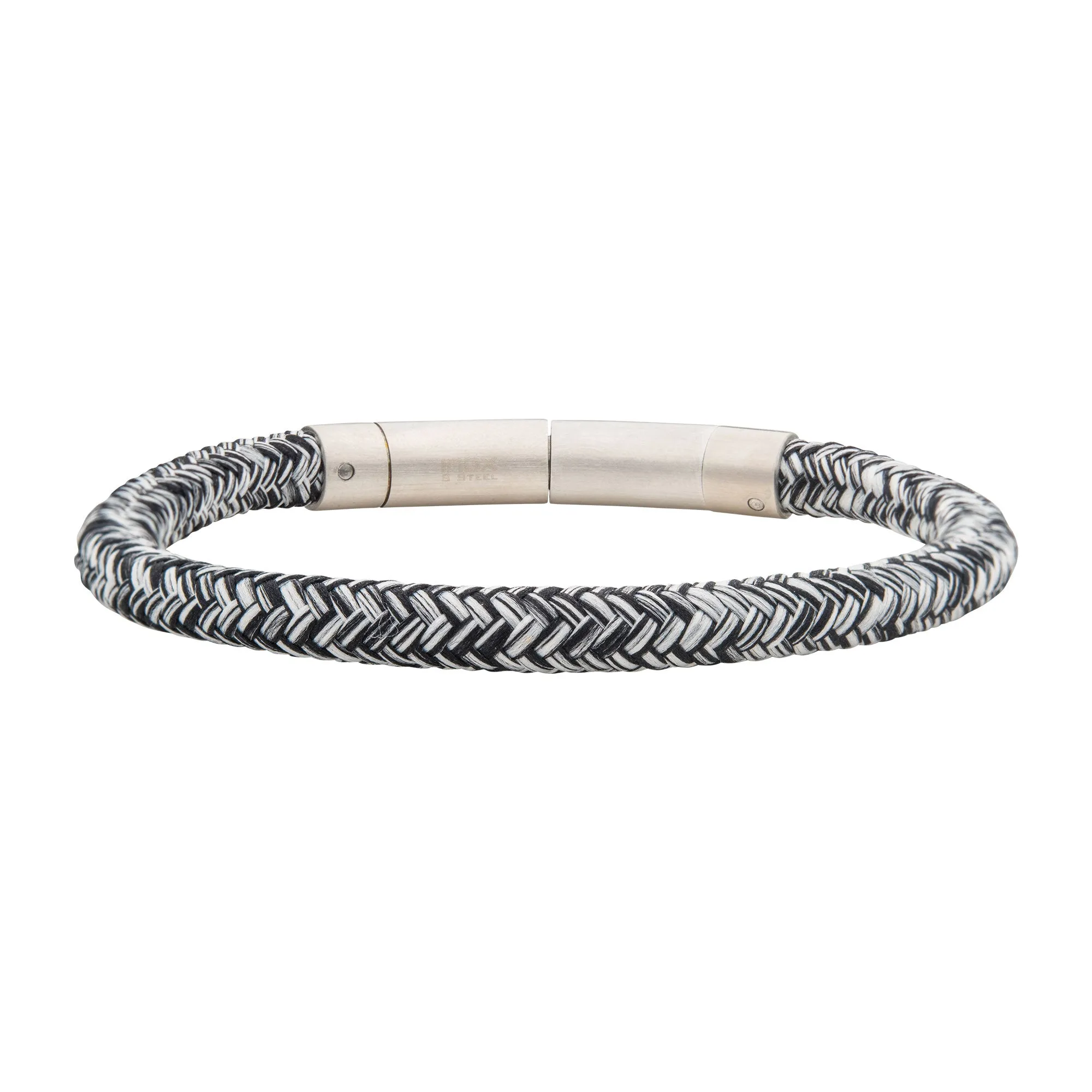 6mm Black & White Nylon Cord Bracelet BRNYLON-KW