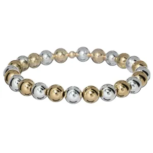 8mm 2-TONE CLASSIC  | Gold Filled & Silver Classic Beads Bracelet