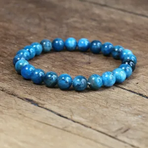 8mm Natural Stone Apatite Bracelet Handmade Jewelry Strand Charm Bracelet Yoga Healing Energy Bracelet Women Men
