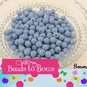 8mm Pastel Blue Bubblegum Beads, Gumball Beads, Round Acrylic Beads, Acrylic Beads, Bubblegum Beads, Bubblegum Necklace Supply Beads