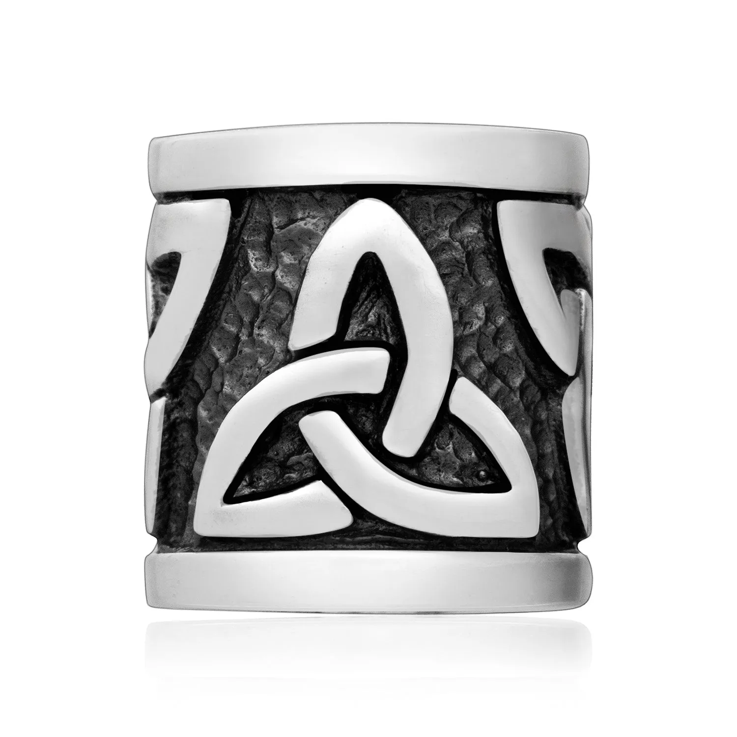 925 Sterling Silver Triquetra Symbol Beard Hair Bead