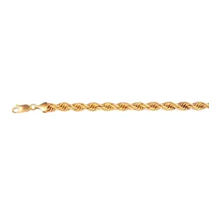 9ct Yellow Gold Silver Infused Triple Row Bracelet 19cm