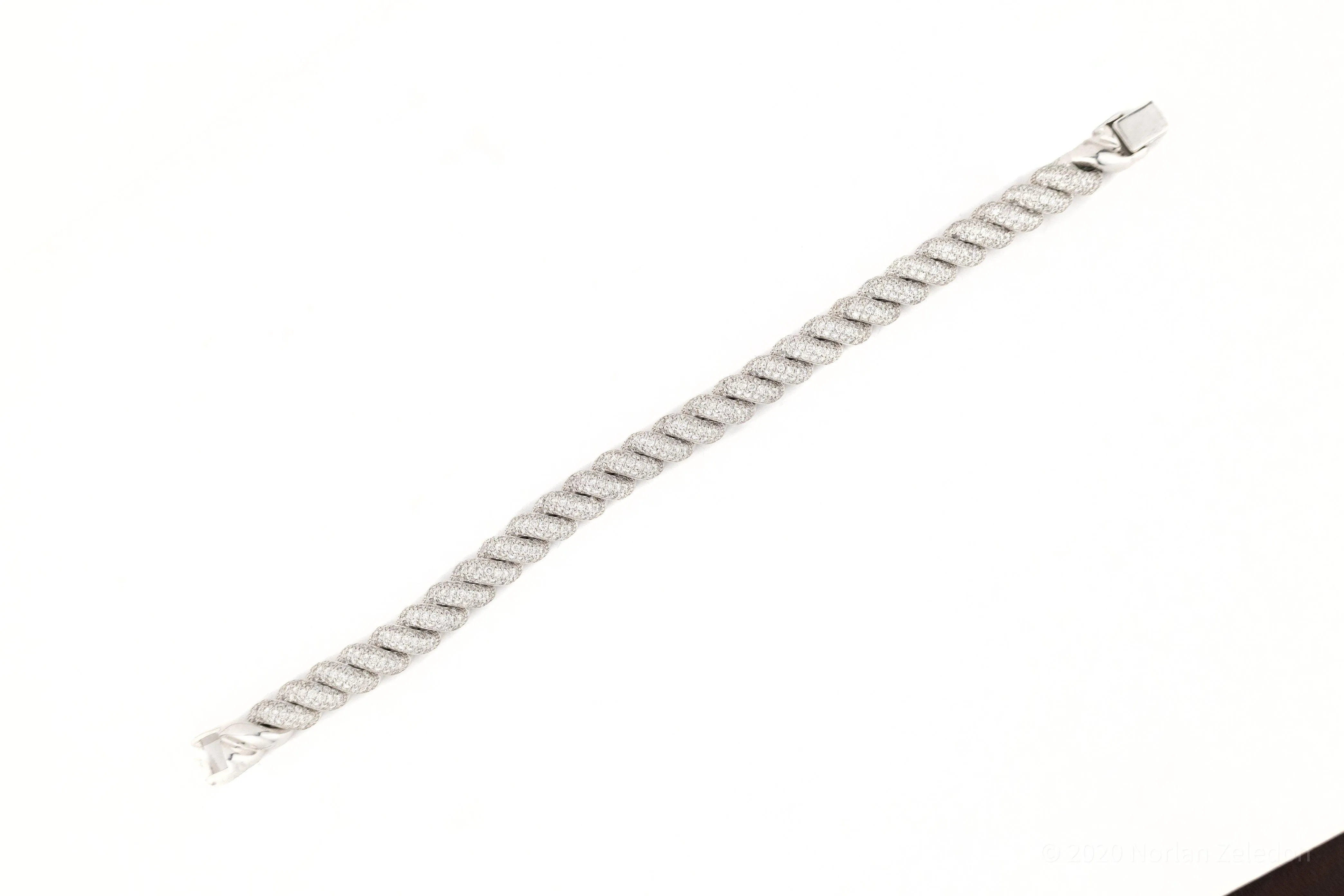9mm White Gold Rope Bracelet