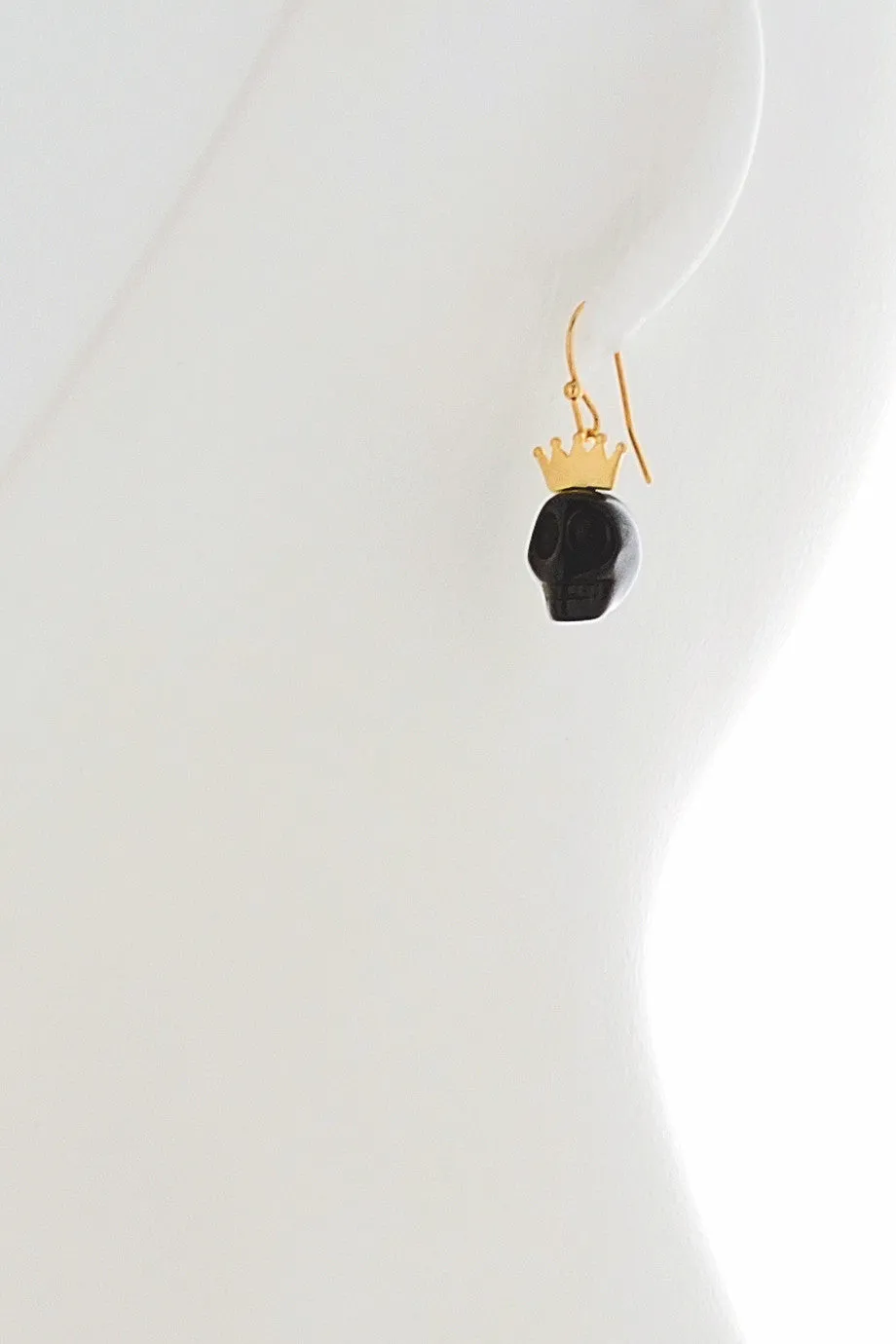 A. H. CRAWFORD BLACK KING Skull Earrings
