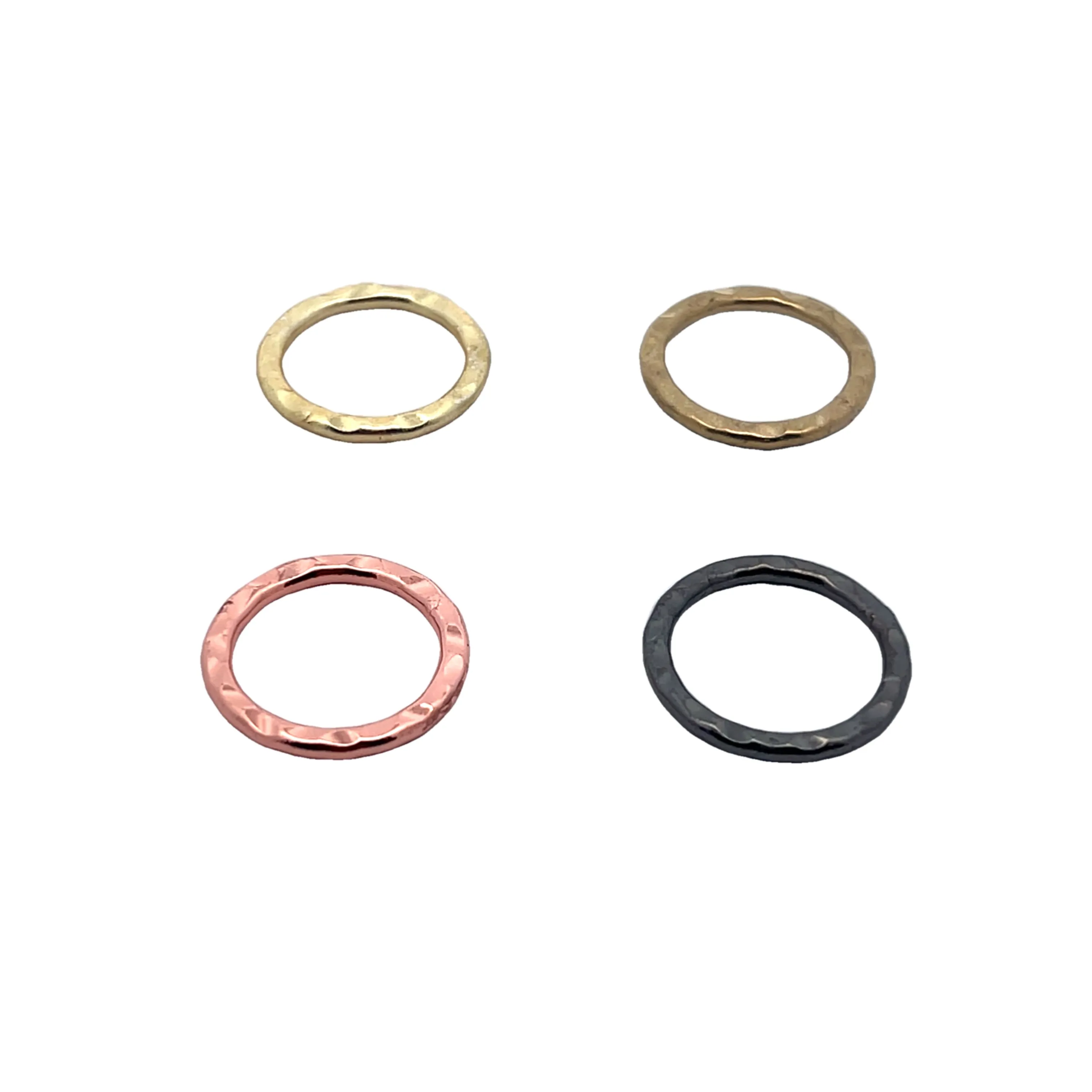A Pack of Hammered Rings, Copper, Brass and Gunmetal Hoops-Rings, Rings/Circles Available in Seven Size and Four Colors.