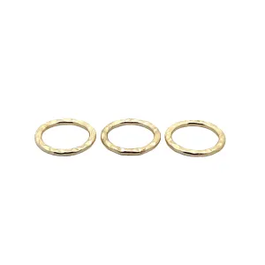 A Pack of Hammered Rings, Copper, Brass and Gunmetal Hoops-Rings, Rings/Circles Available in Seven Size and Four Colors.