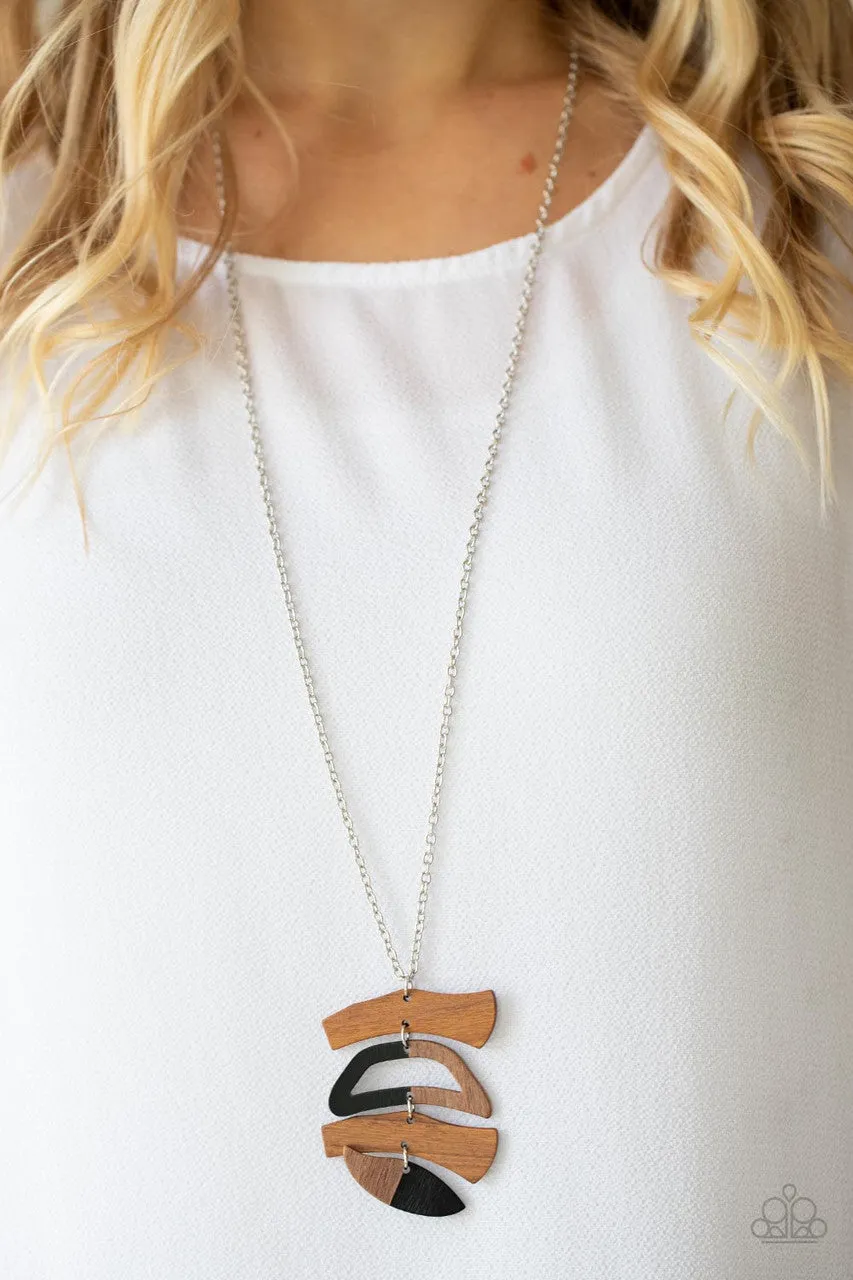 A WOODWORK in Progress Black Paparazzi Necklace