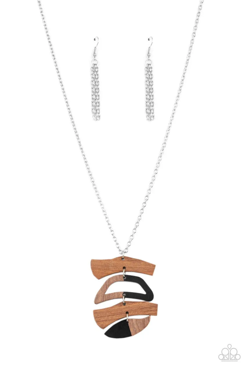 A WOODWORK in Progress Black Paparazzi Necklace