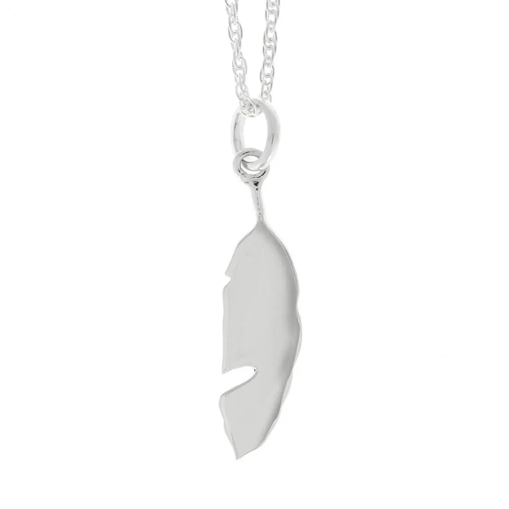 Abalone and Silver Feather Necklace