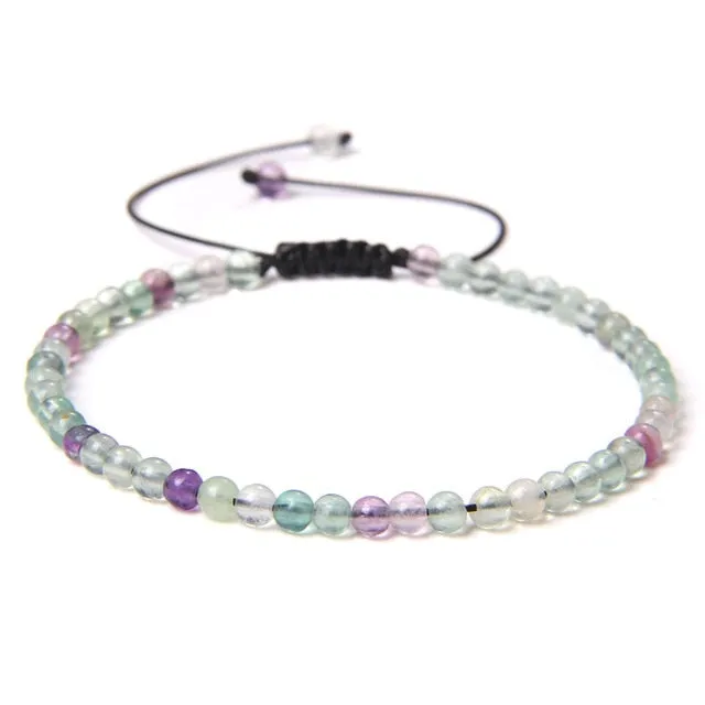 Adjustable 4mm Stone Natural Beads Bracelet Women’s Jewelry