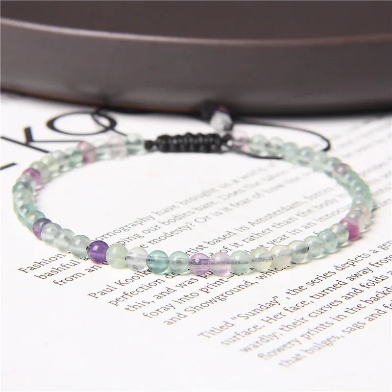 Adjustable 4mm Stone Natural Beads Bracelet Women’s Jewelry