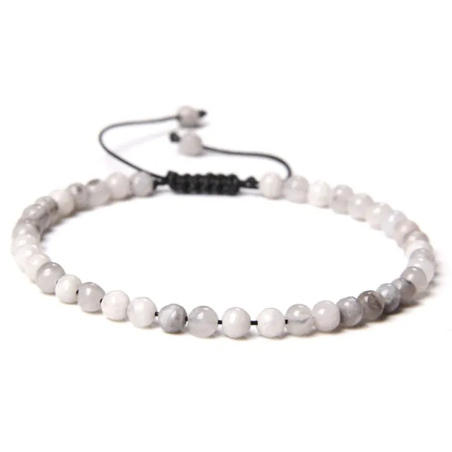 Adjustable 4mm Stone Natural Beads Bracelet Women’s Jewelry