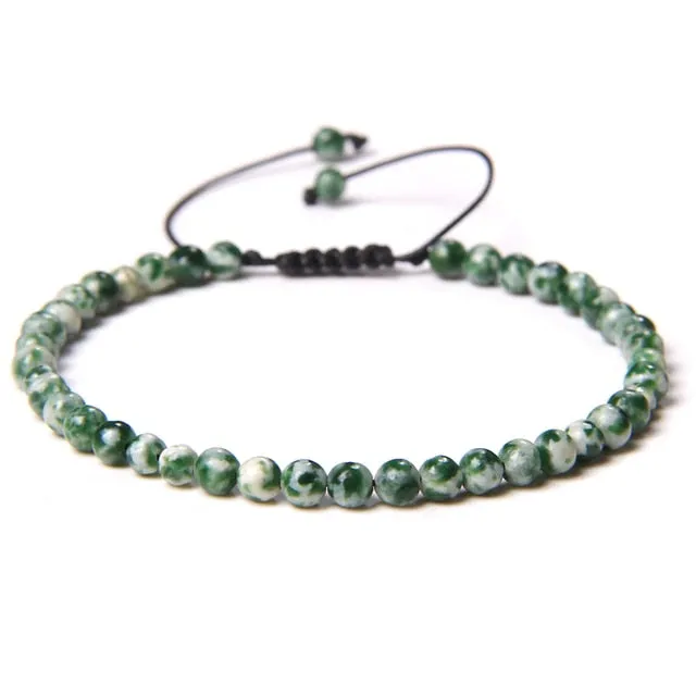 Adjustable 4mm Stone Natural Beads Bracelet Women’s Jewelry