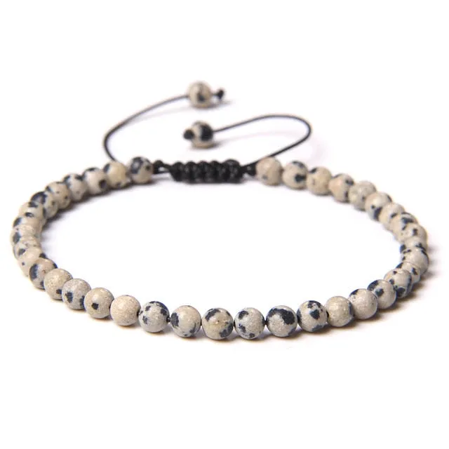 Adjustable 4mm Stone Natural Beads Bracelet Women’s Jewelry