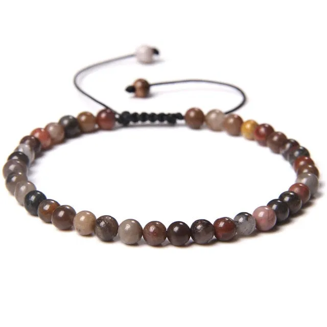 Adjustable 4mm Stone Natural Beads Bracelet Women’s Jewelry