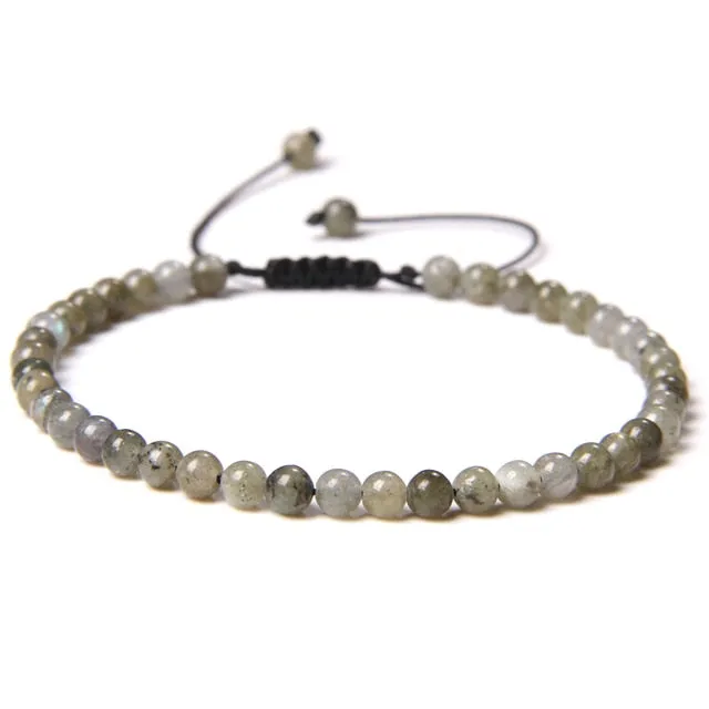Adjustable 4mm Stone Natural Beads Bracelet Women’s Jewelry