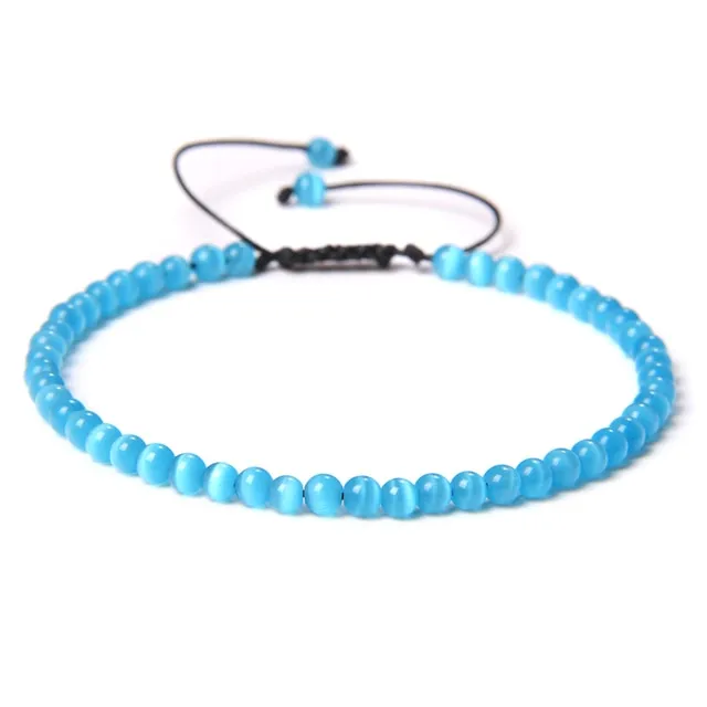 Adjustable 4mm Stone Natural Beads Bracelet Women’s Jewelry