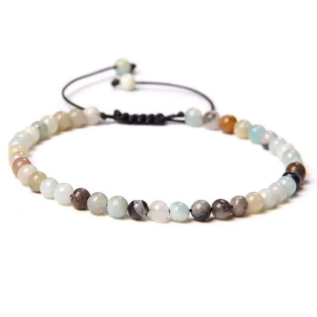 Adjustable 4mm Stone Natural Beads Bracelet Women’s Jewelry