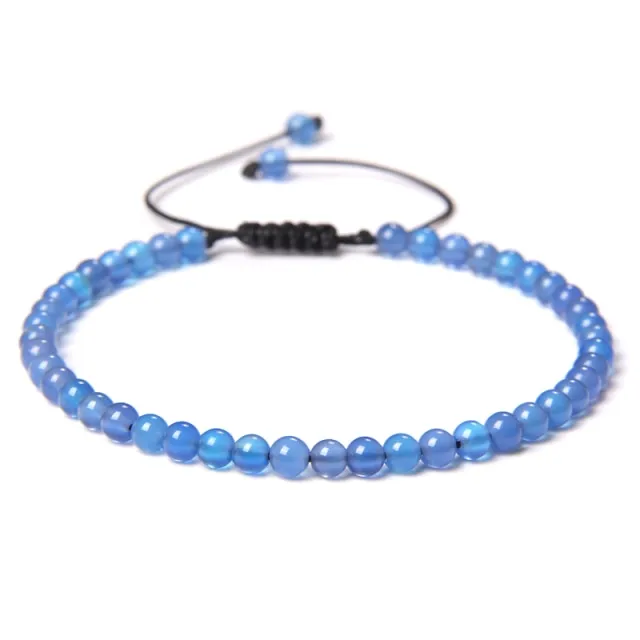 Adjustable 4mm Stone Natural Beads Bracelet Women’s Jewelry