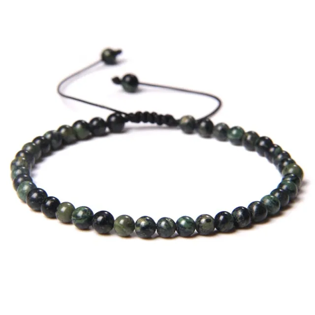 Adjustable 4mm Stone Natural Beads Bracelet Women’s Jewelry