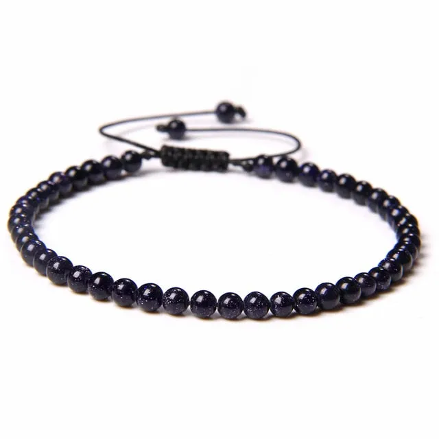Adjustable 4mm Stone Natural Beads Bracelet Women’s Jewelry