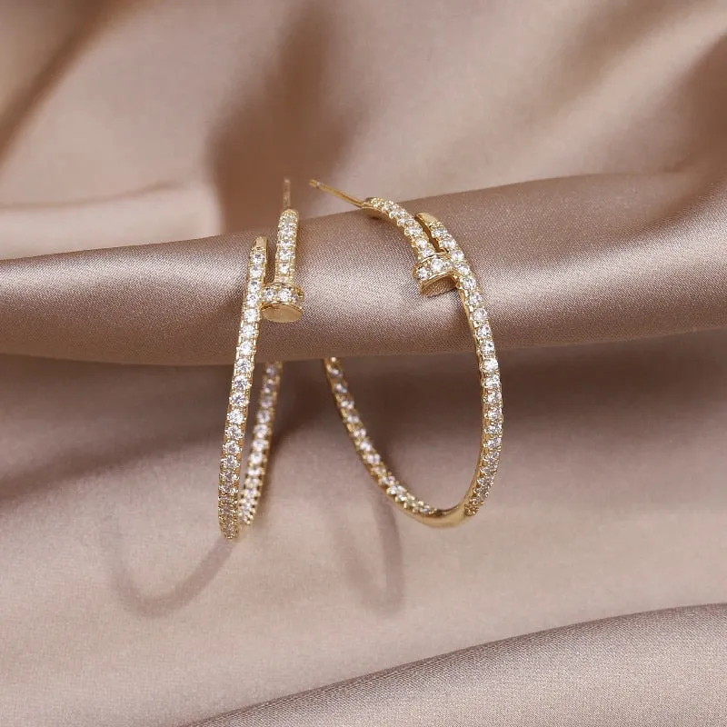 Adjustable Geometric Zircon Ring in 14K Gold Plating