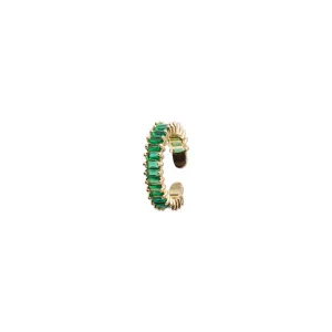 Adjustable Green Rhinestone Ring