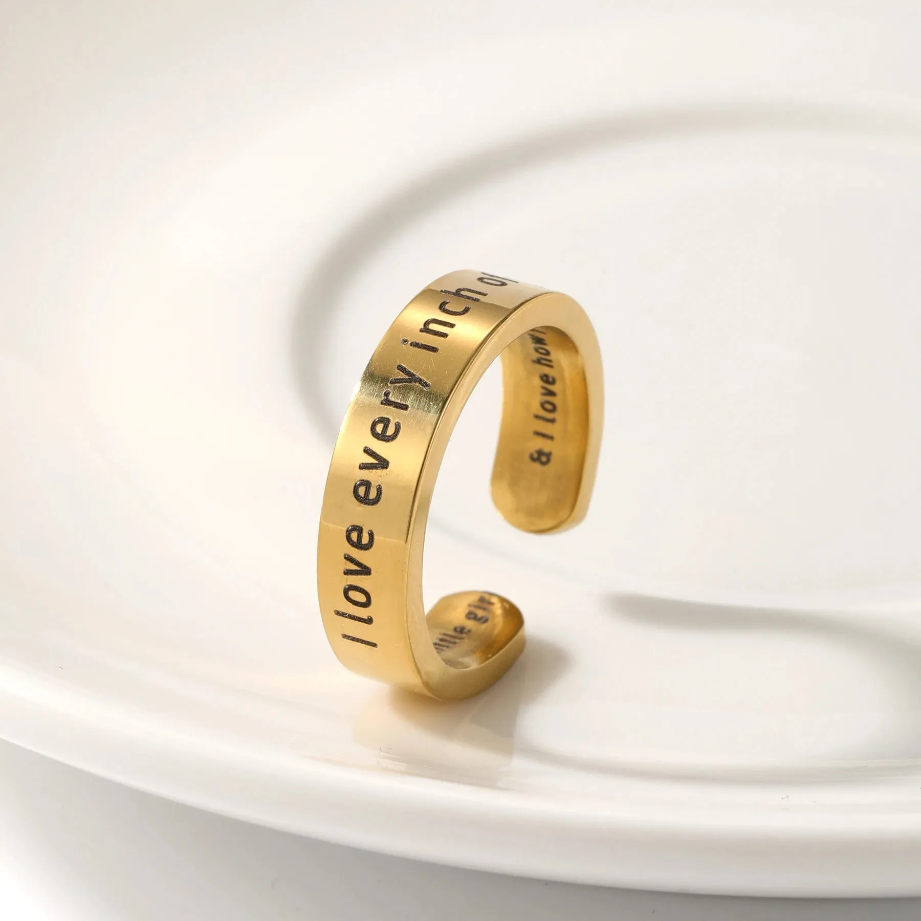Adjustable Personalized Message Love Rings