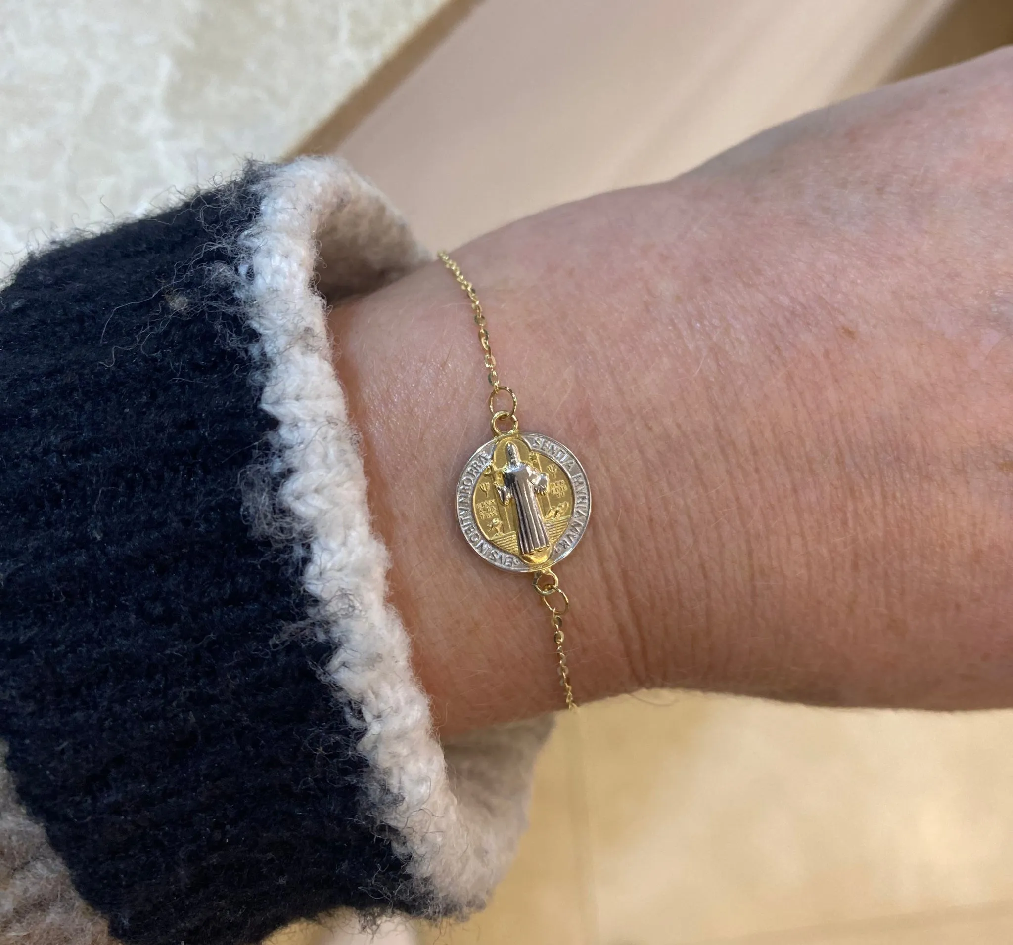 Adjustable St. Benedict Medal Bracelet (14.0mm)