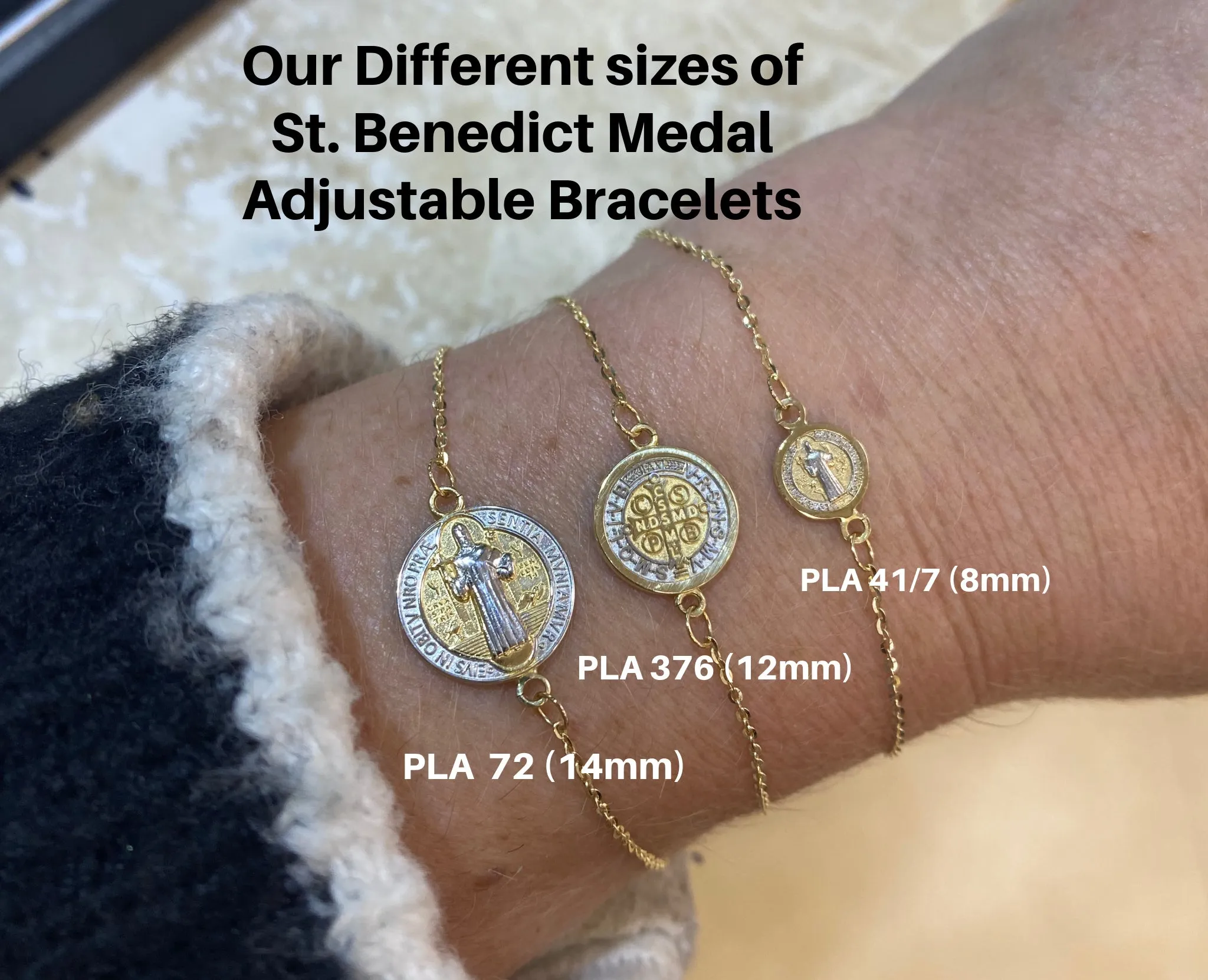 Adjustable St. Benedict Medal Bracelet (14.0mm)