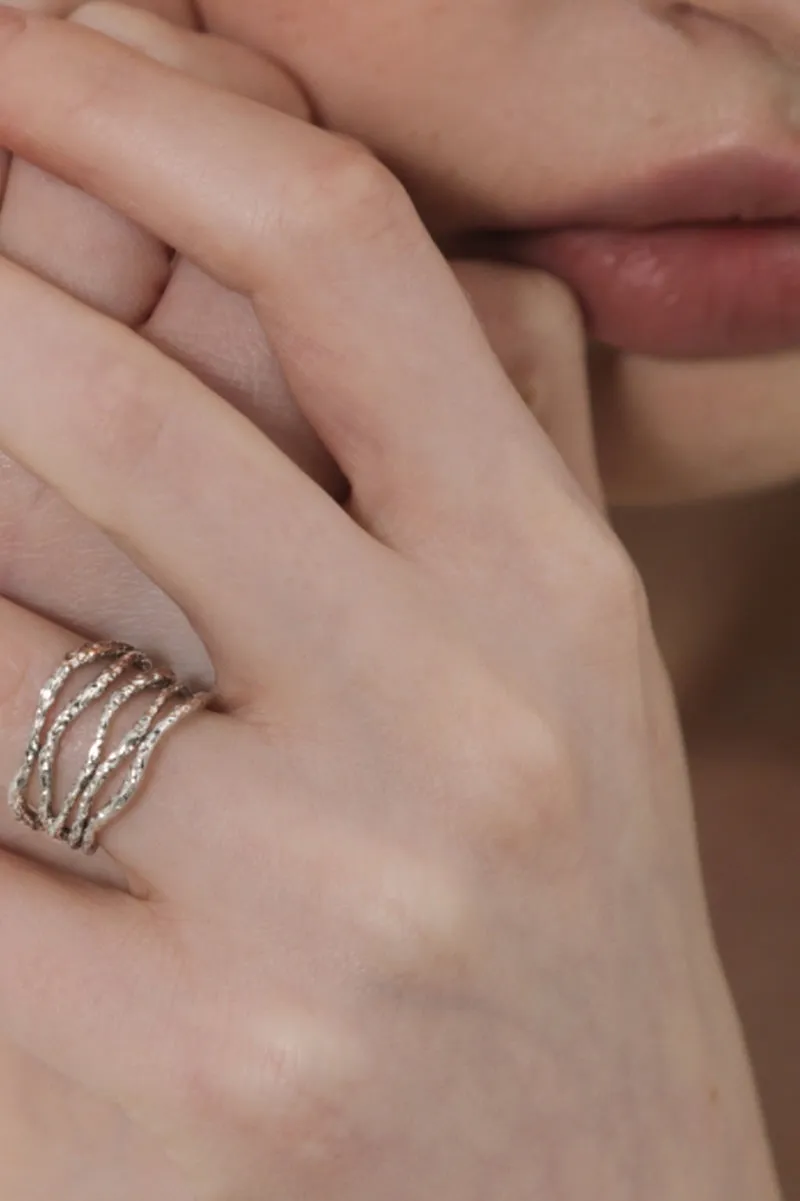 Adjustable Sterling Silver Line Ring