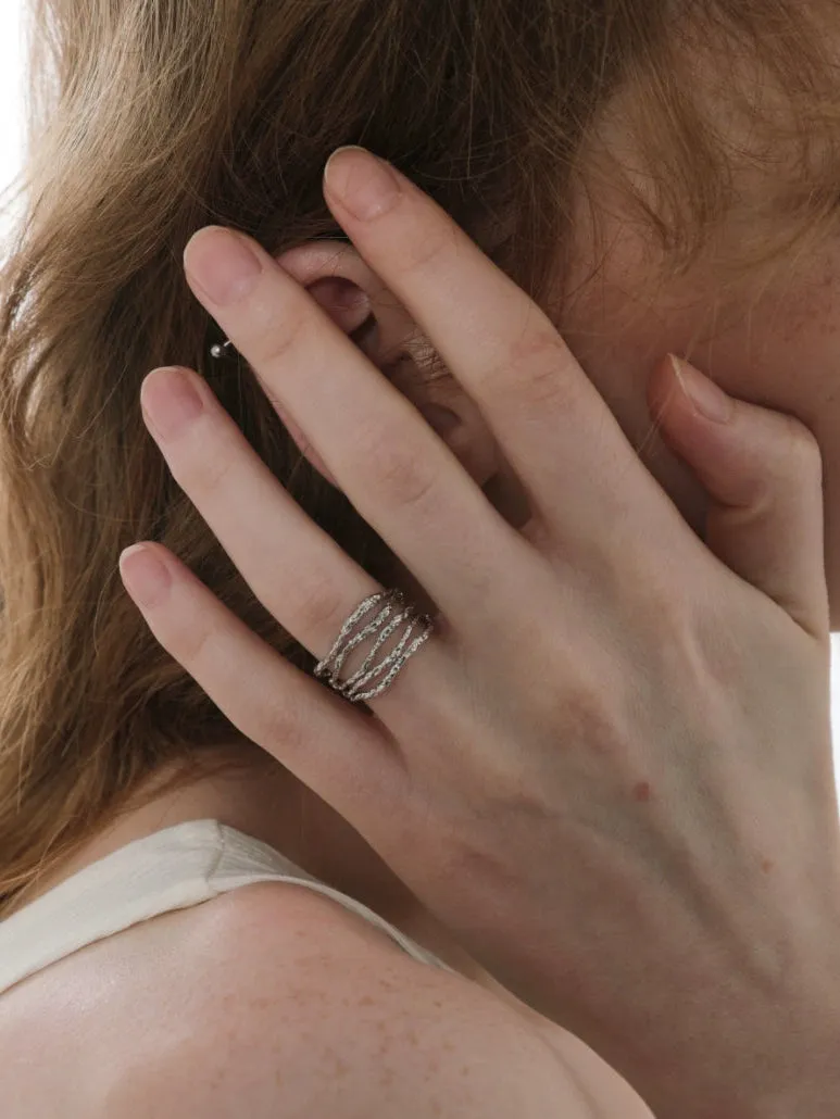Adjustable Sterling Silver Line Ring