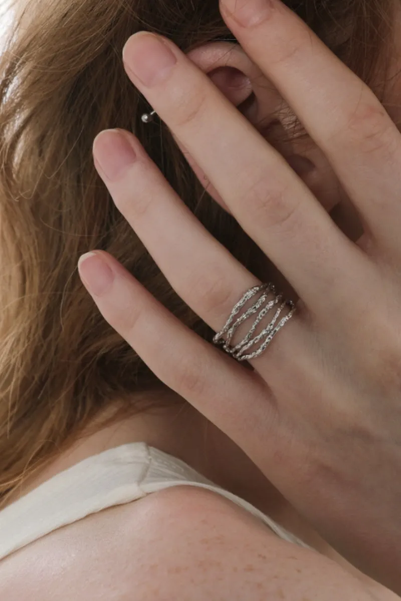 Adjustable Sterling Silver Line Ring