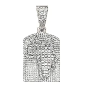 Africa Map on Iced Out Medallion Cubic Zirconia Pendant Charm - C414879