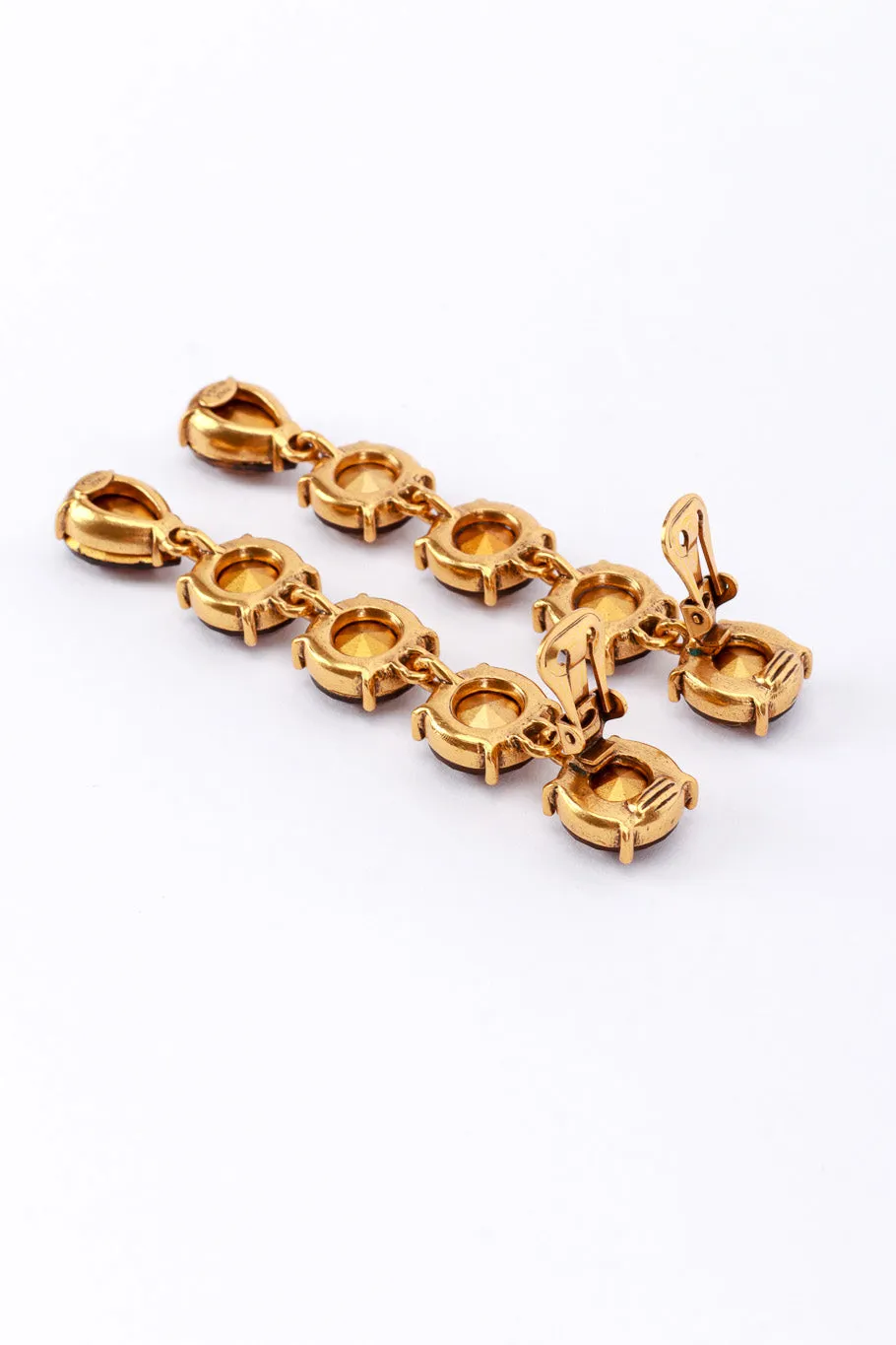 Amber Crystal Drop Earrings