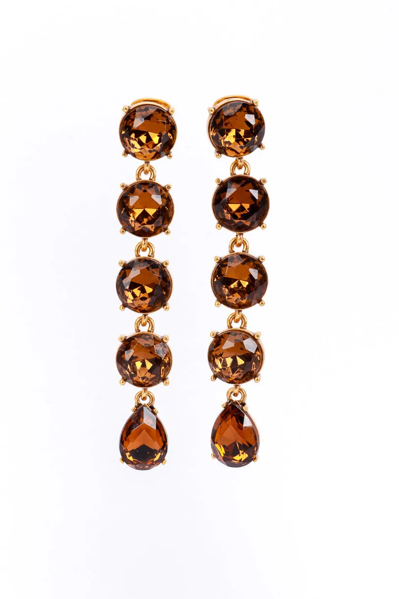 Amber Crystal Drop Earrings