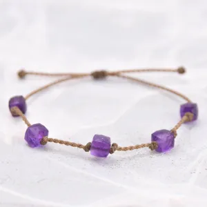 Amethyst Round & Cube - Bracelets